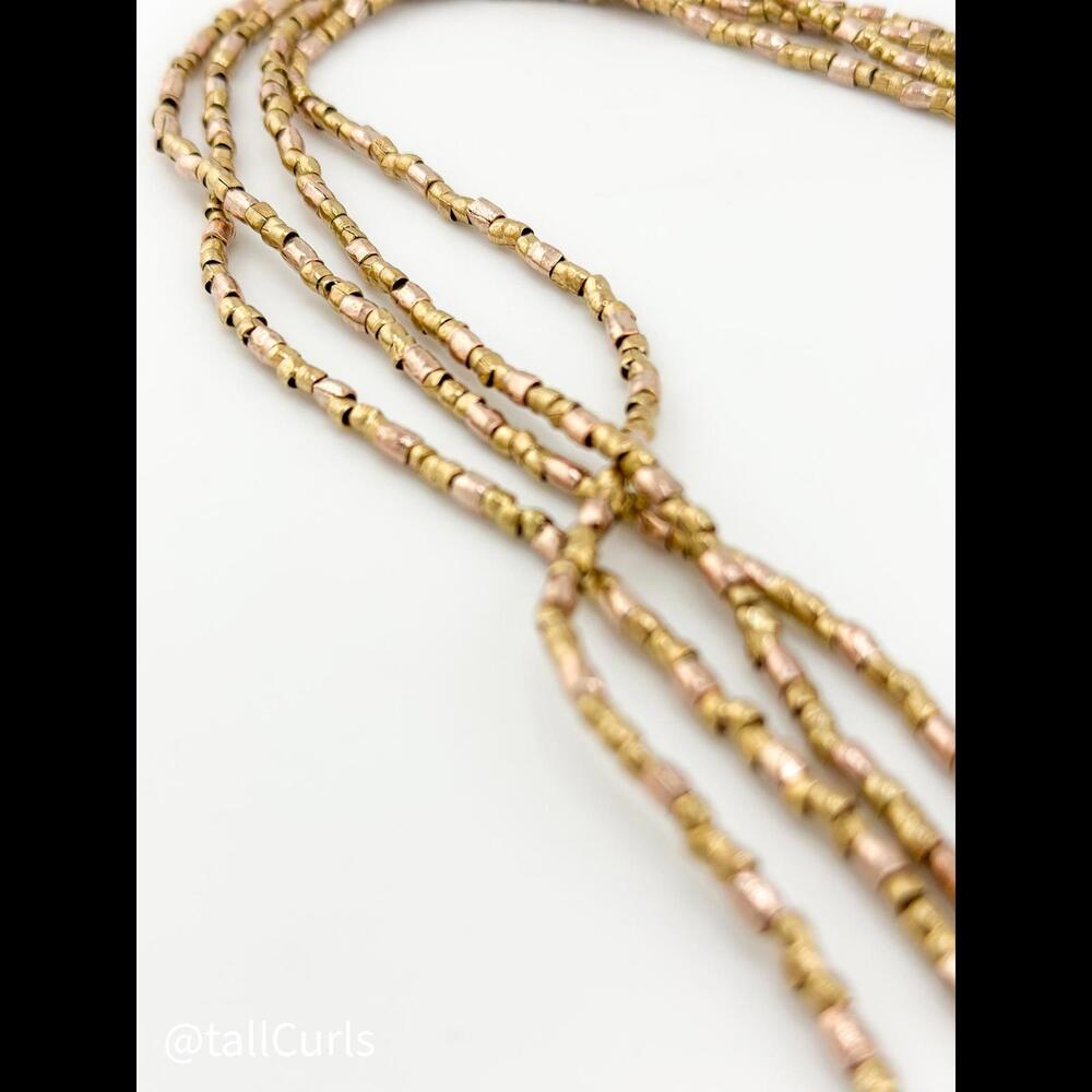 Bethe Necklace - Super Long Etheopian Brass Beaded Strand Necklace